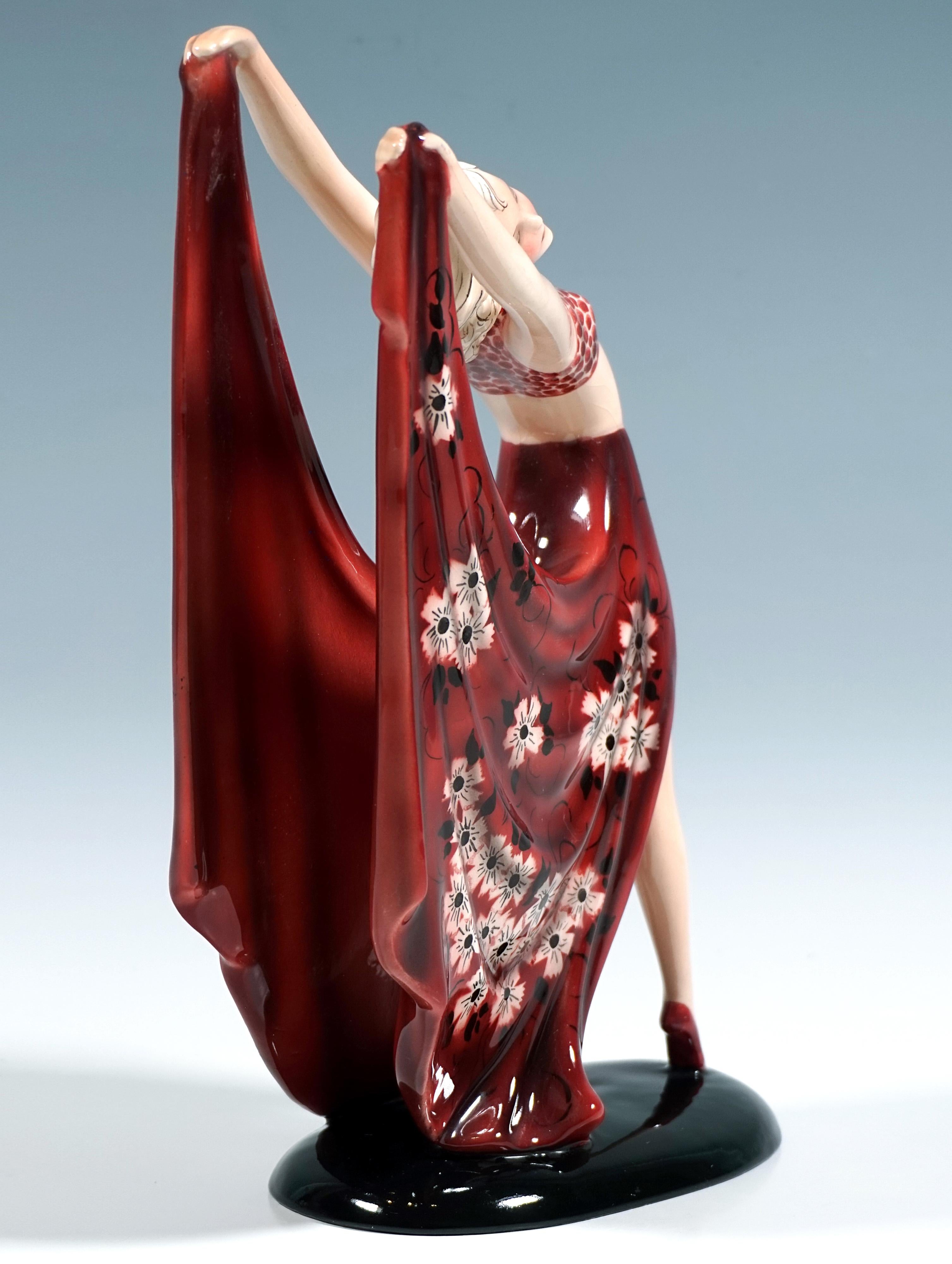 Metà XX secolo Ballerina Goldscheider Vienna Art Déco 'Beauty', di Stephan Dakon, 1938 circa in vendita