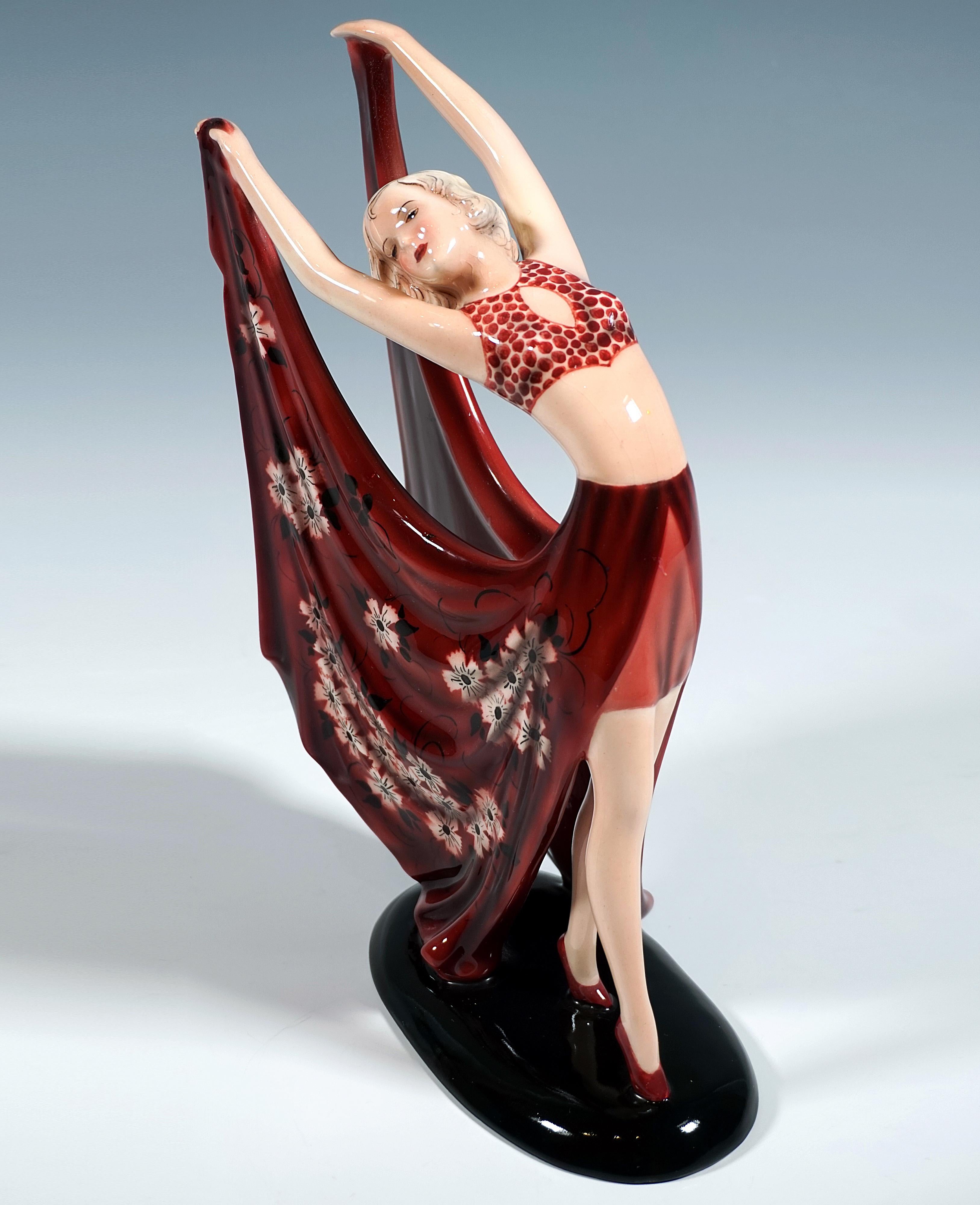 Ceramica Ballerina Goldscheider Vienna Art Déco 'Beauty', di Stephan Dakon, 1938 circa in vendita