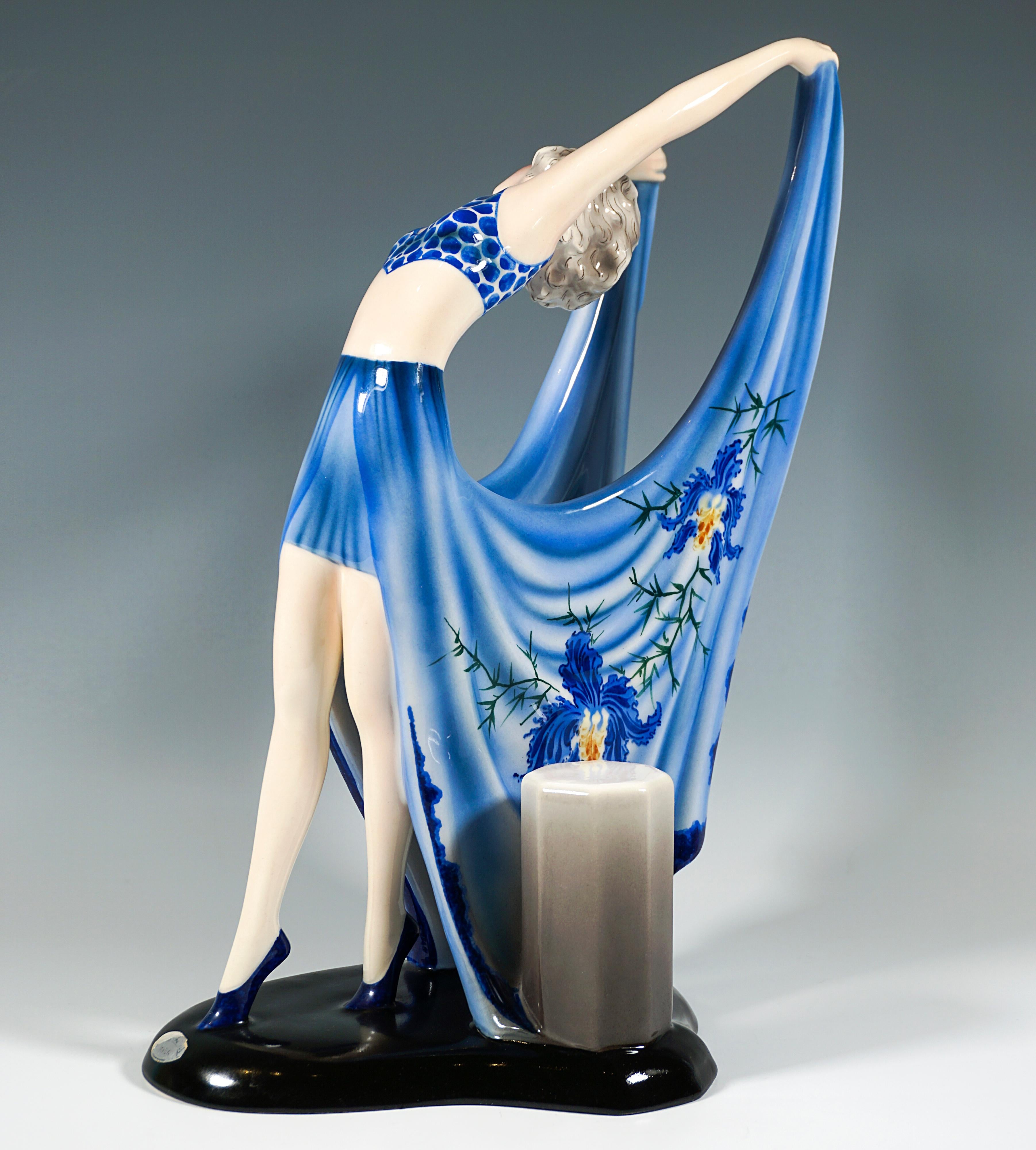 Austrian Goldscheider Vienna Art Deco Dancer 'Beauty', by Stephan Dakon, Around 1939 For Sale