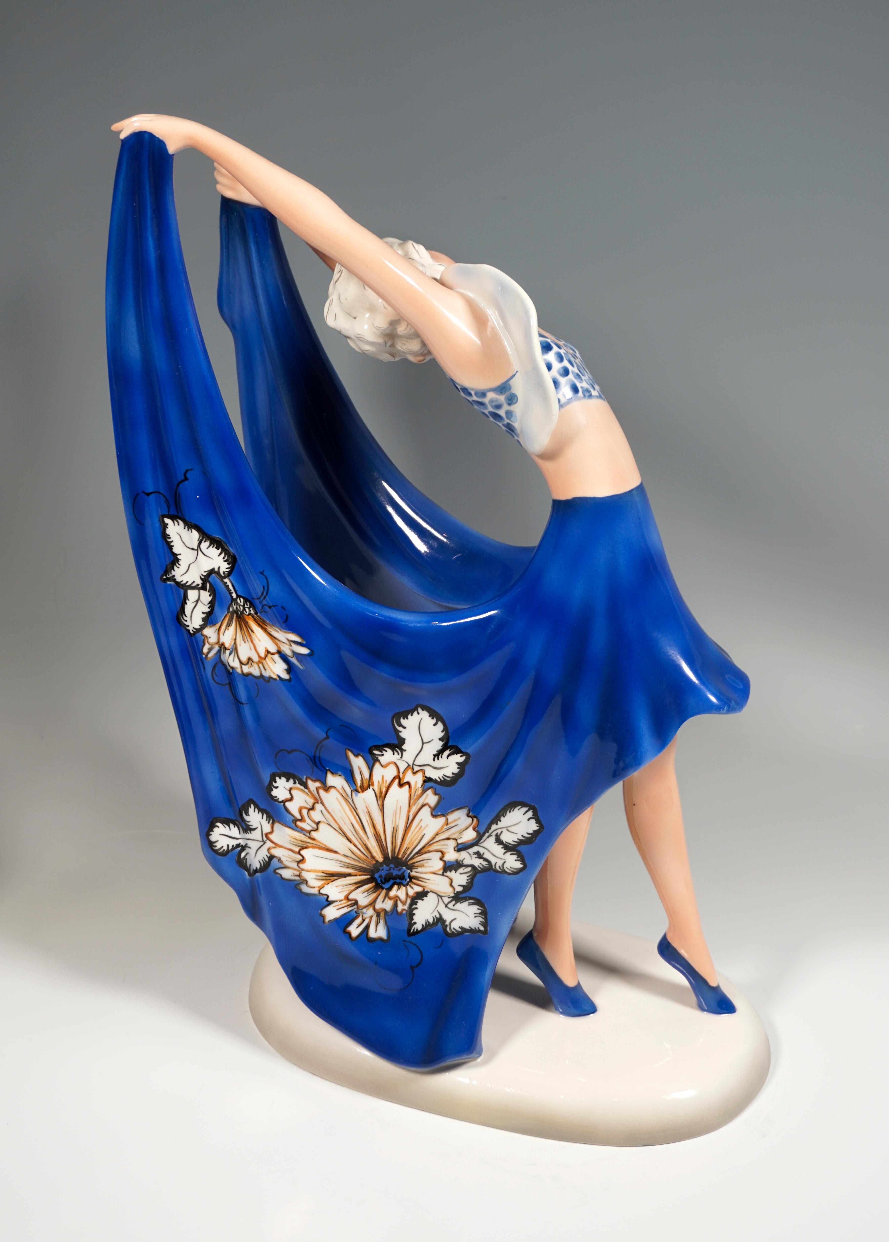 Ceramic Goldscheider Vienna Art Deco Dancer 'Beauty', by Stephan Dakon, Around 1942