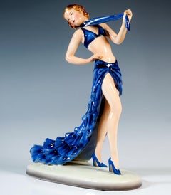 Goldscheider Vienna Art Déco Dancer 'Rumba', by Stephan Dakon, Around 1938
