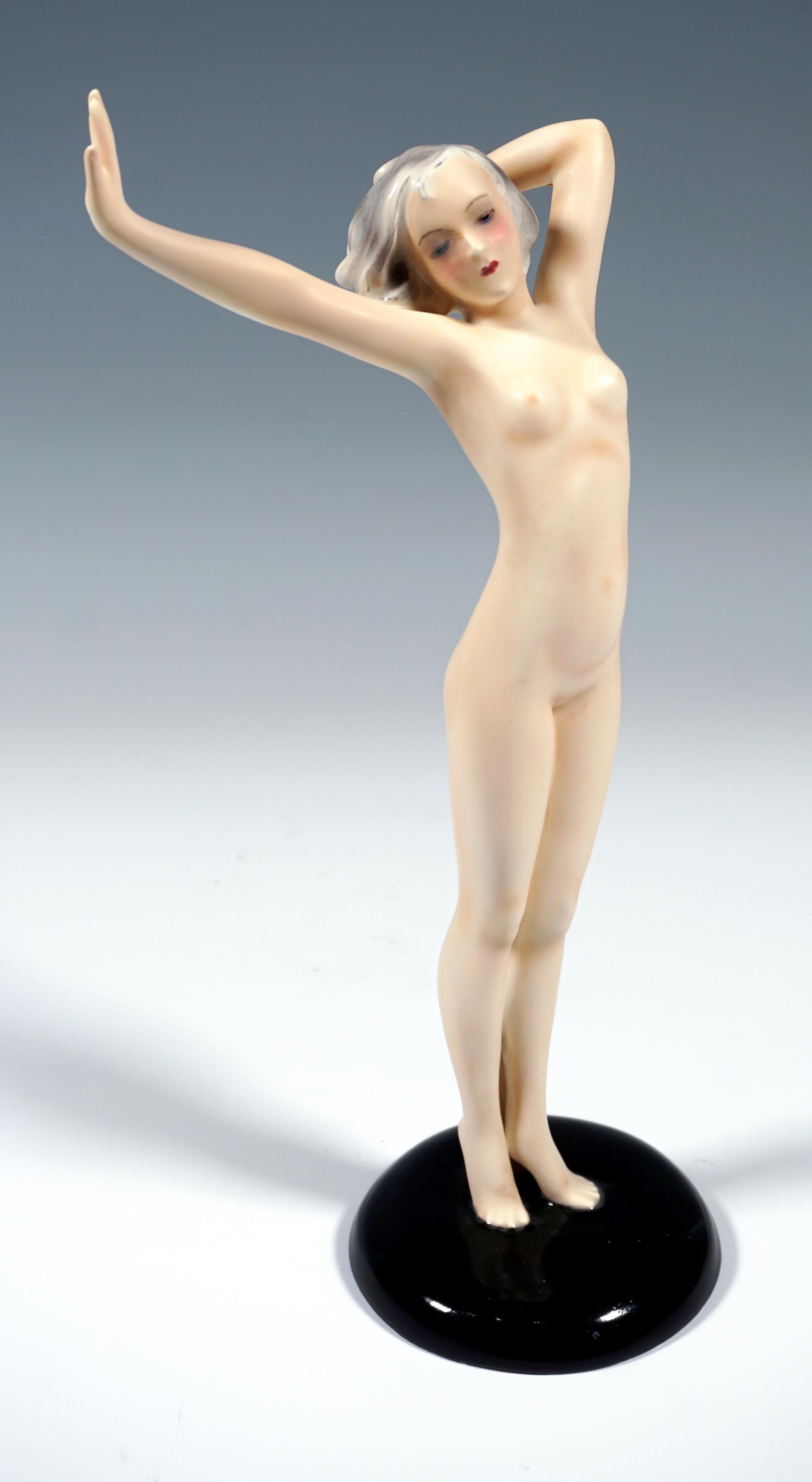 Ceramic Goldscheider Vienna Art Deco Figure 'Awakening', Made circa 1938