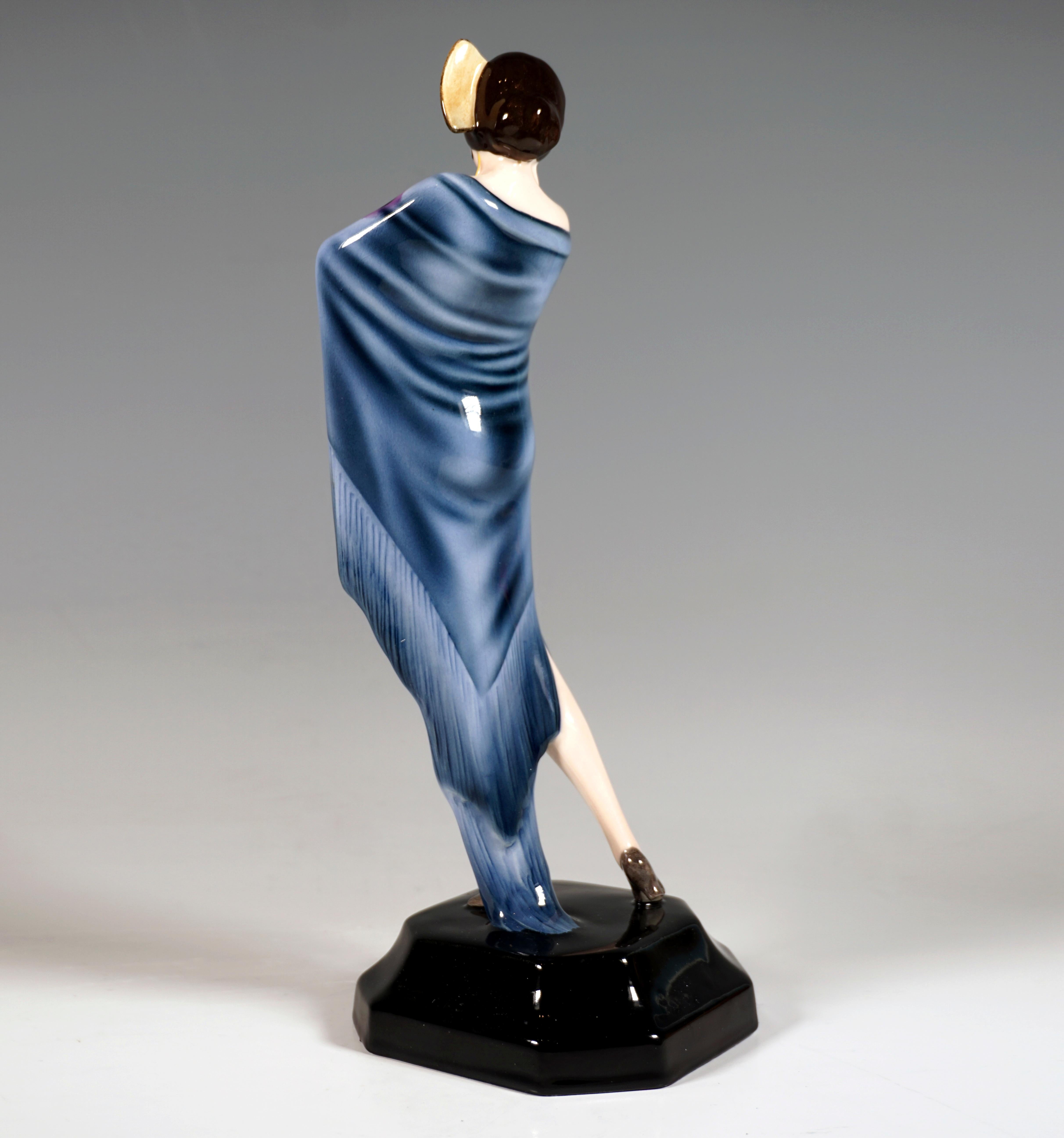 Art Deco Goldscheider Vienna Art Déco Figure 'Carmen' by Josef Lorenzl, Around 1930