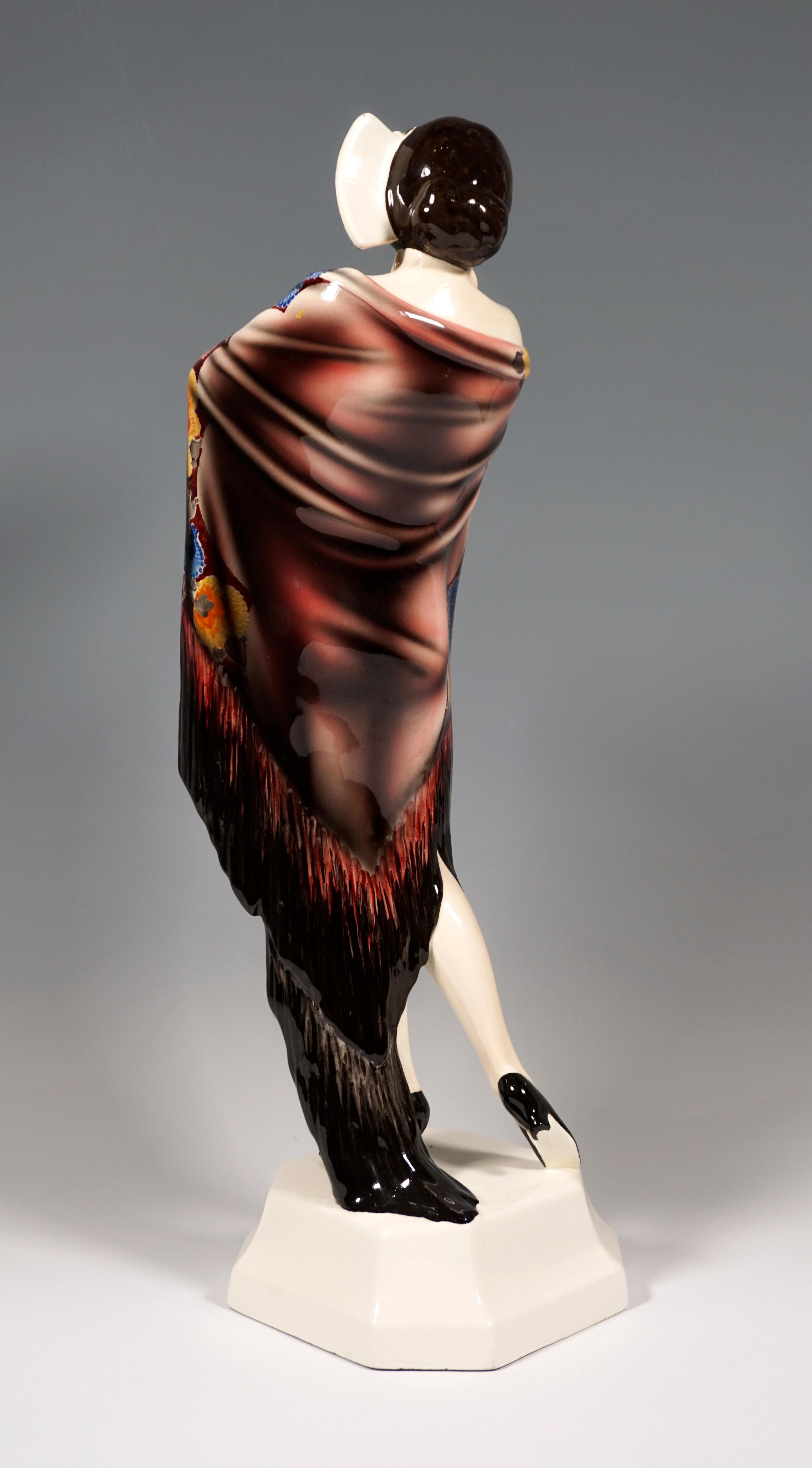 Austrian Goldscheider Vienna Art Deco Figure 'Carmen' by Josef Lorenzl Model 5616 ca 1930