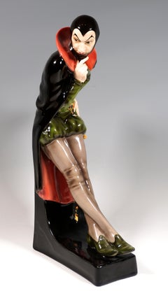Goldscheider Vienna Art Deco Figure 'Mephisto' by Josef Lorenzl, Around 1930