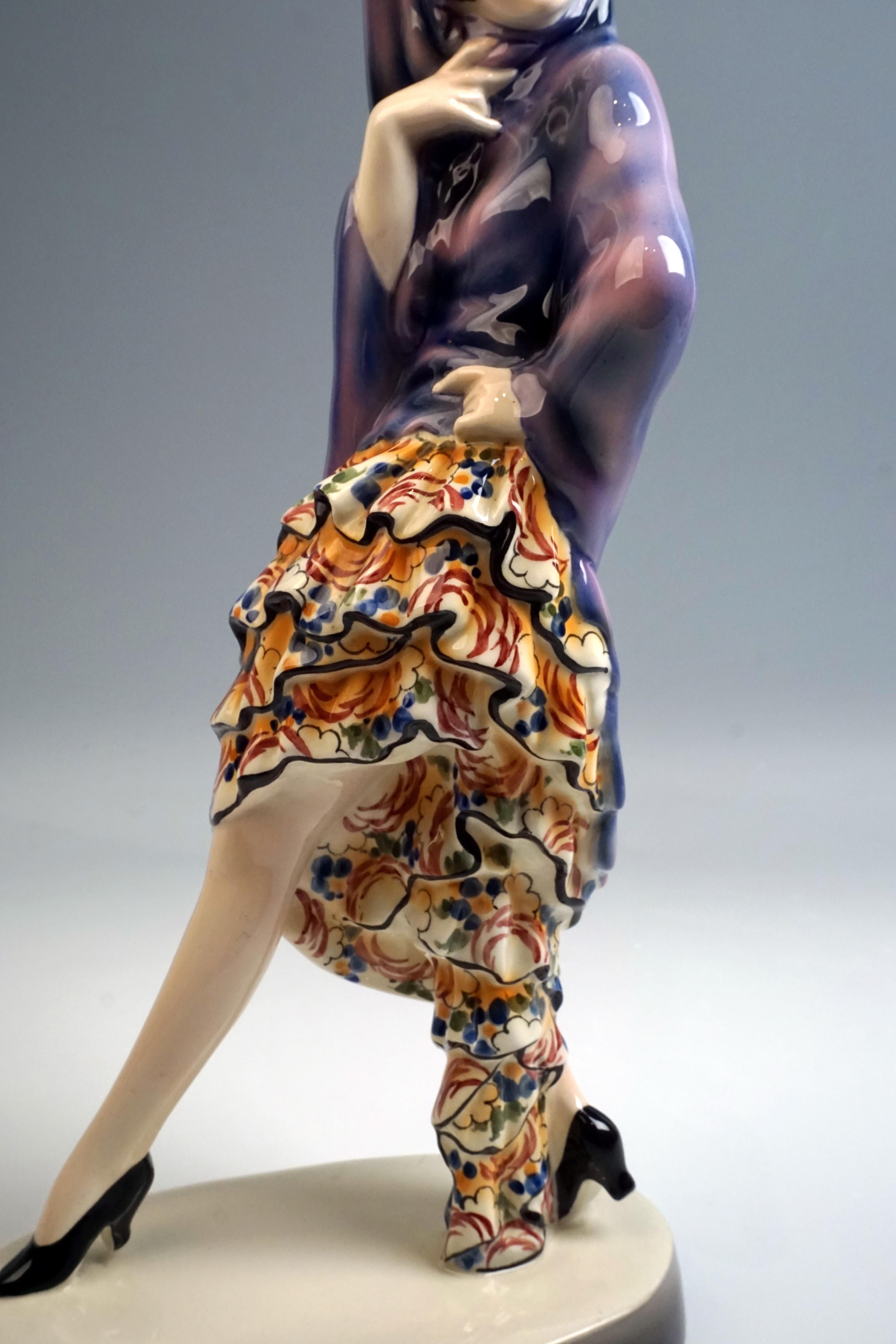 Early 20th Century Goldscheider Vienna Art Deco Figure of a Spanish Lady Dancer by Josef Lorenzl