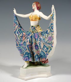 Goldscheider Vienna Art Déco Figure 'Ruth' Danseuse en costume oriental, by Rosé