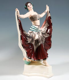 Goldscheider Vienna Art Déco Figura 'Ruth' Danzatrice in costume orientale, di Rosé
