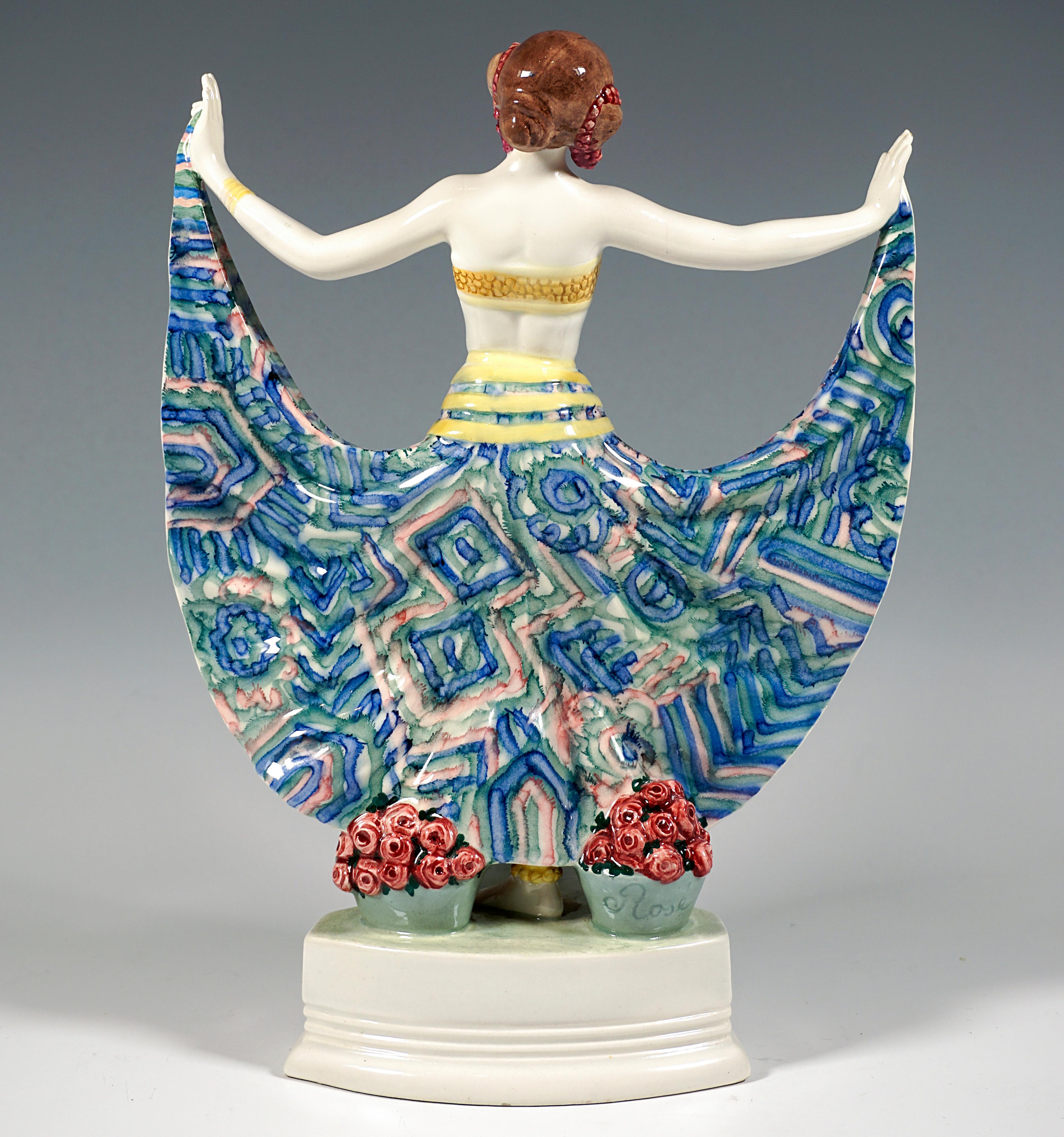 Goldscheider Wiener Art Déco Figur 'Ruth' Tänzerin in orientalischem Kostüm, von Rosé (Art déco) im Angebot