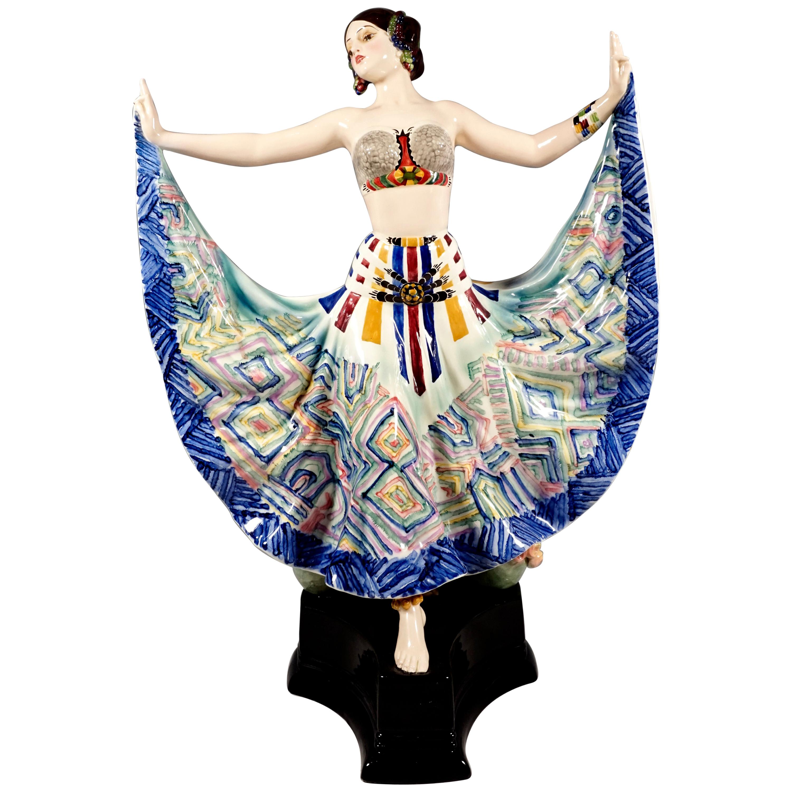 Goldscheider Vienna Art Deco Figure, 'Ruth' Dancer in Oriental Costume by Rosé