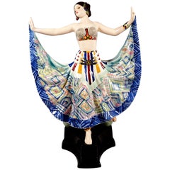 Antique Goldscheider Vienna Art Deco Figure, 'Ruth' Dancer in Oriental Costume by Rosé