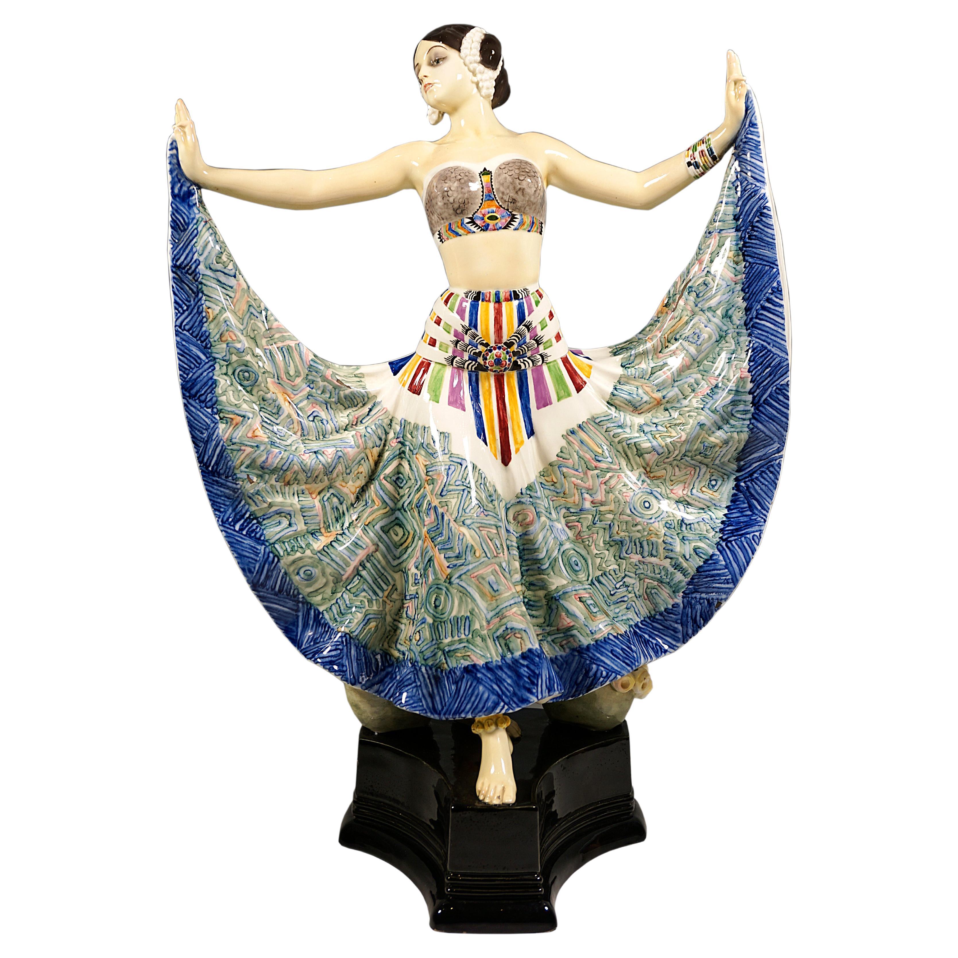 Goldscheider Vienna Art Déco Figure, 'Ruth' Dancer in Oriental Costume, by Rosé