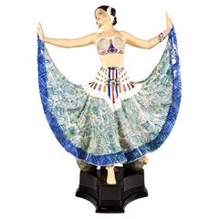 Grande figurine Goldscheider Vienna Art Déco, danseuse "Ruth" en costume oriental