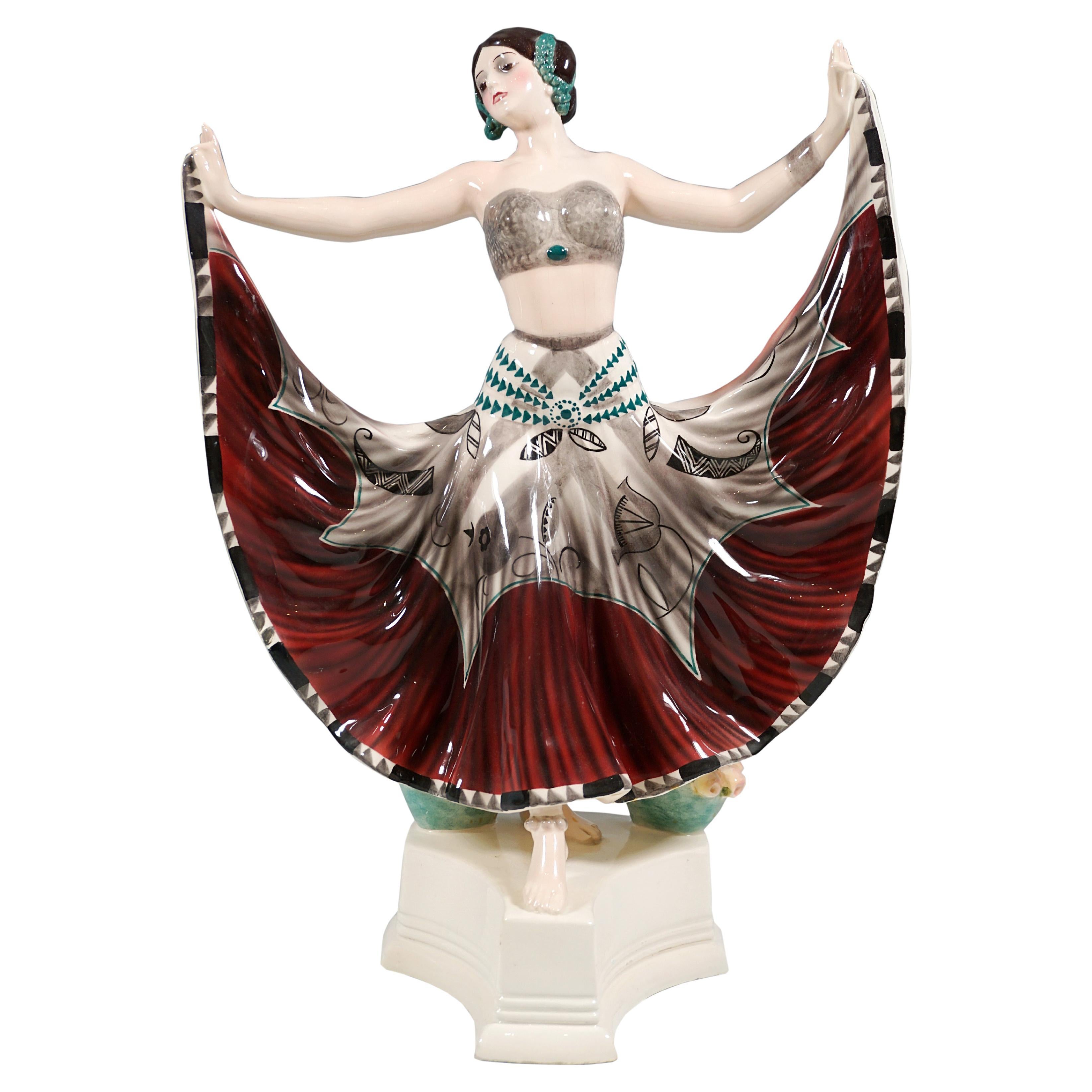 Goldscheider Vienna Art Déco Figure 'Ruth' Dancer In Oriental Costume, by Rosé