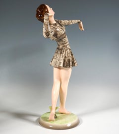 Goldscheider Vienna Art Déco Figure 'Solemn Rhythm' By Josef Lorenzl, Circa 1941