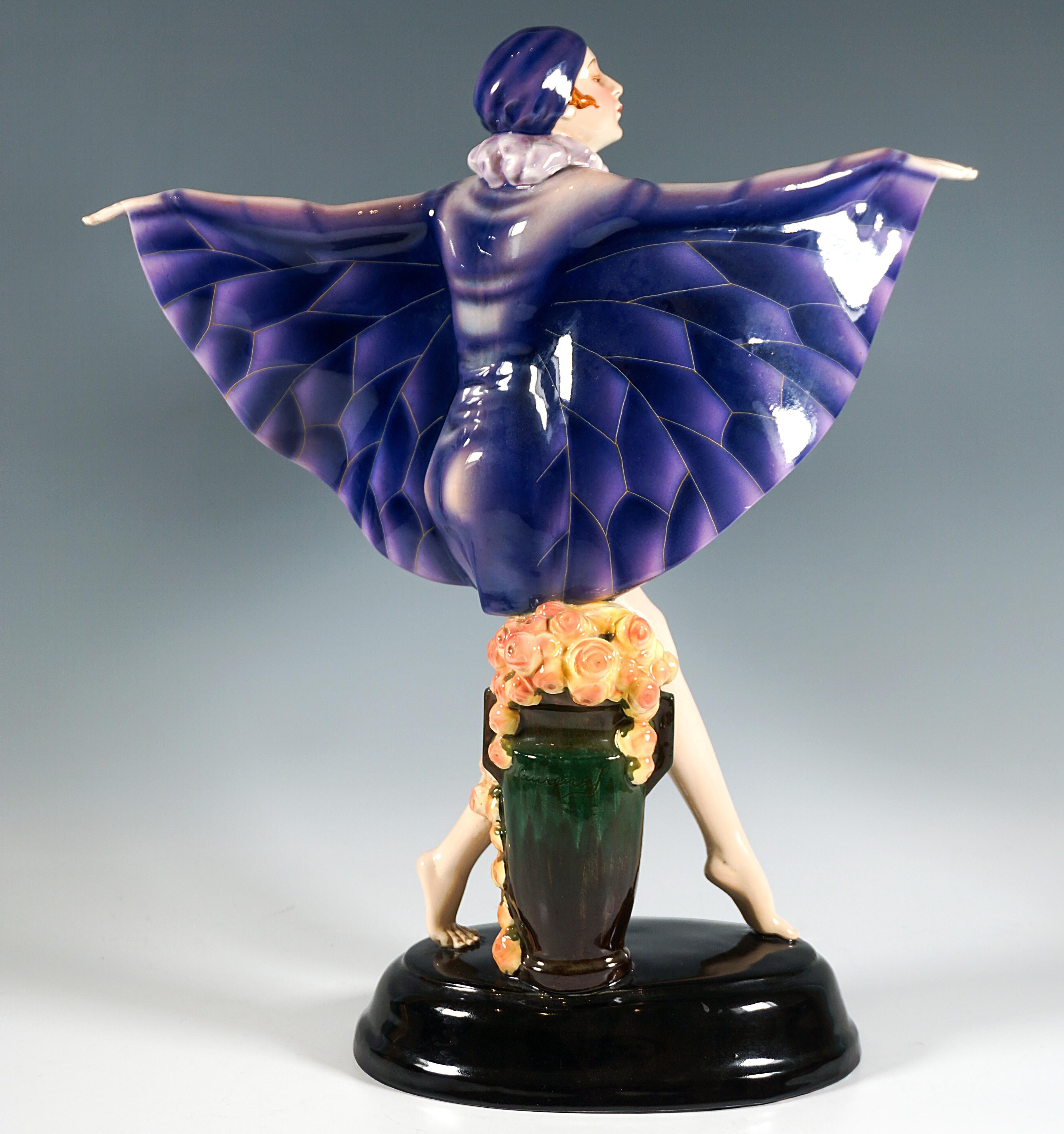 Art Deco Goldscheider Vienna Art Déco Figure 'The Captured Bird', by J. Lorenzl, ca. 1925