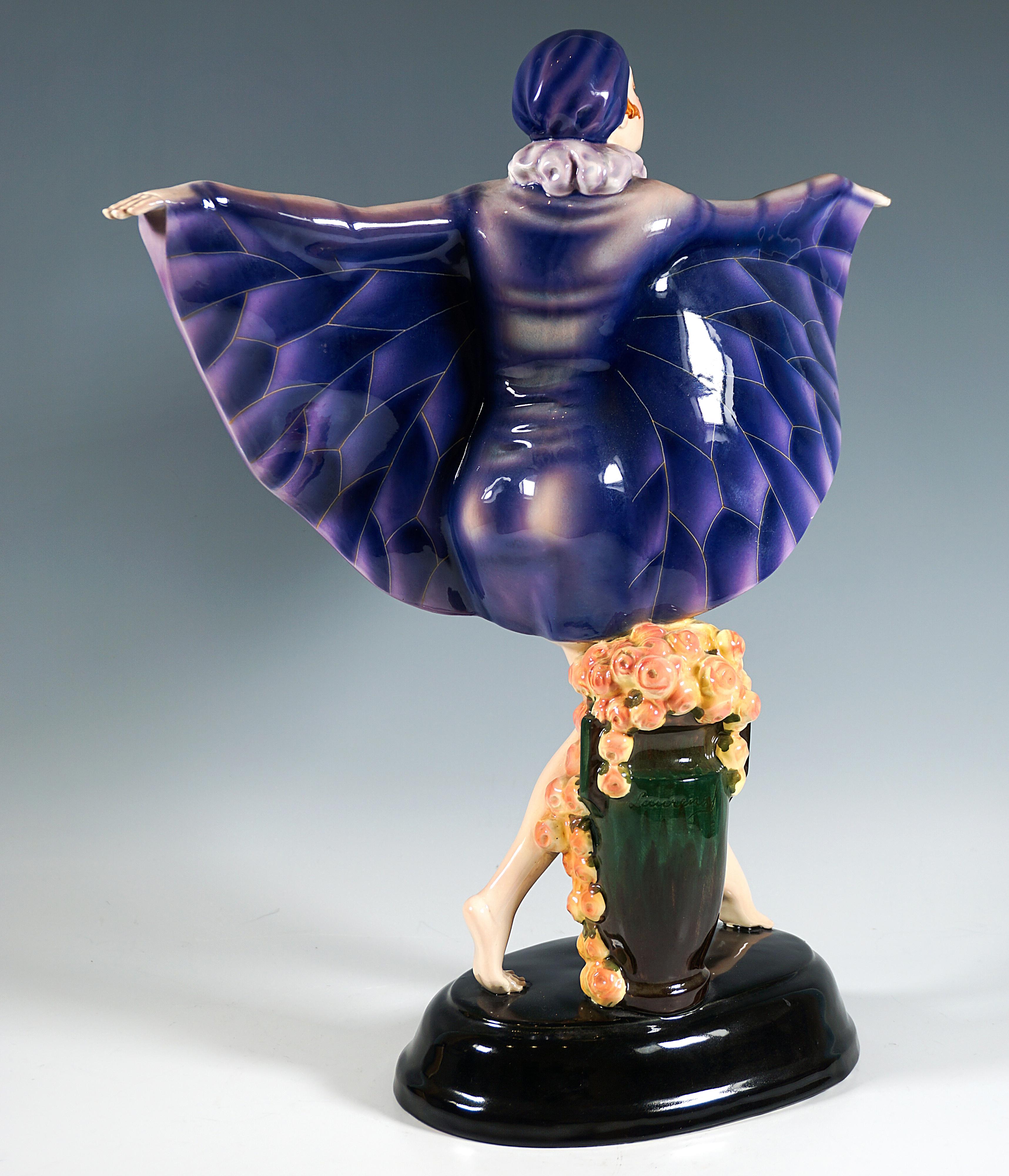 Austrian Goldscheider Vienna Art Déco Figure 'The Captured Bird', by J. Lorenzl, ca. 1925