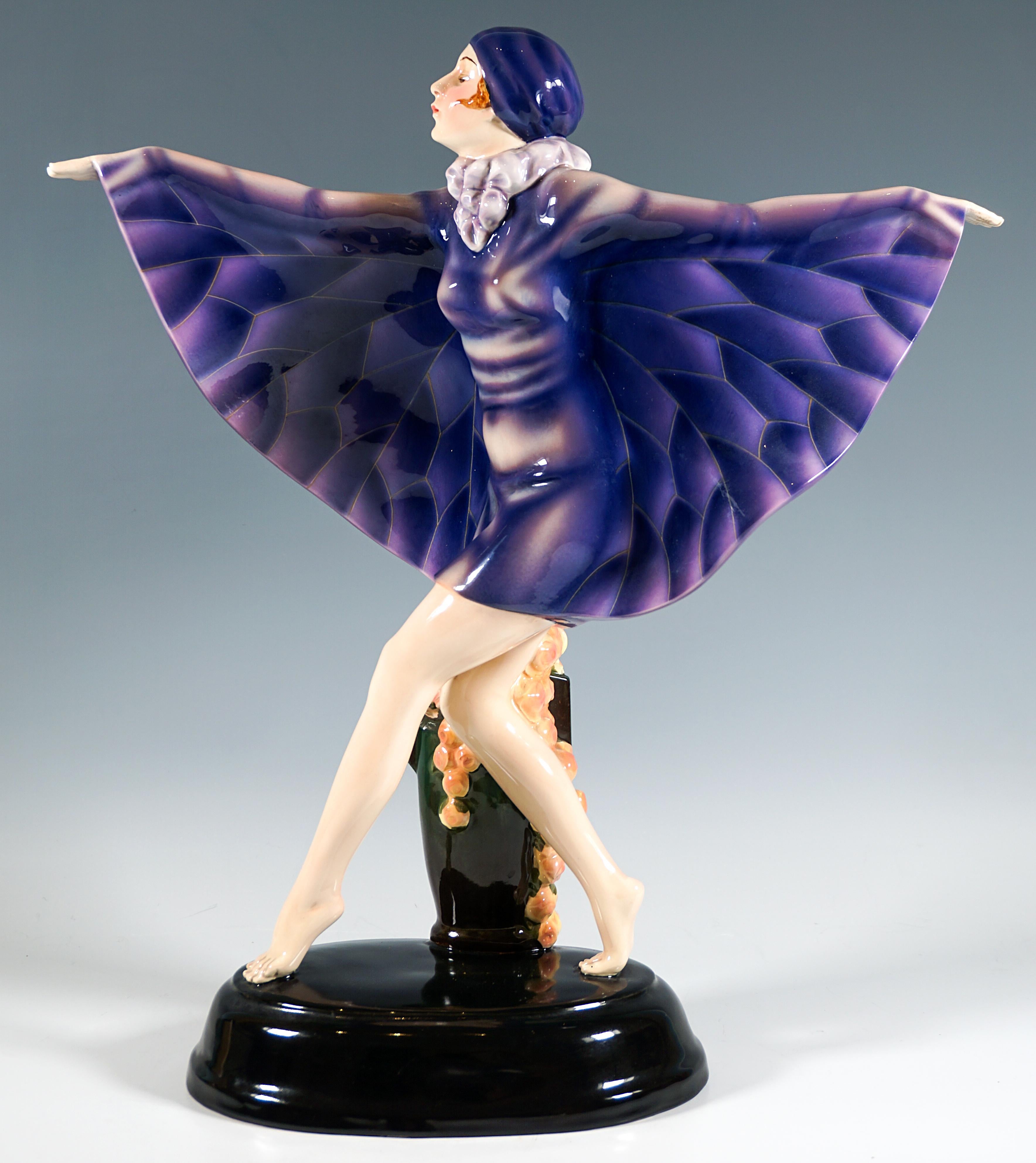 Hand-Crafted Goldscheider Vienna Art Déco Figure 'The Captured Bird', by J. Lorenzl, ca. 1925