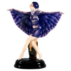 Goldscheider Vienna Art Déco Figure 'The Captured Bird', by J. Lorenzl, ca. 1925
