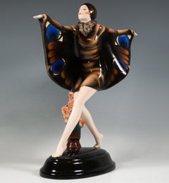 Goldscheider Wien Art Déco Figur 'Der gefangene Vogel', von J. Lorenzl ca. 1939