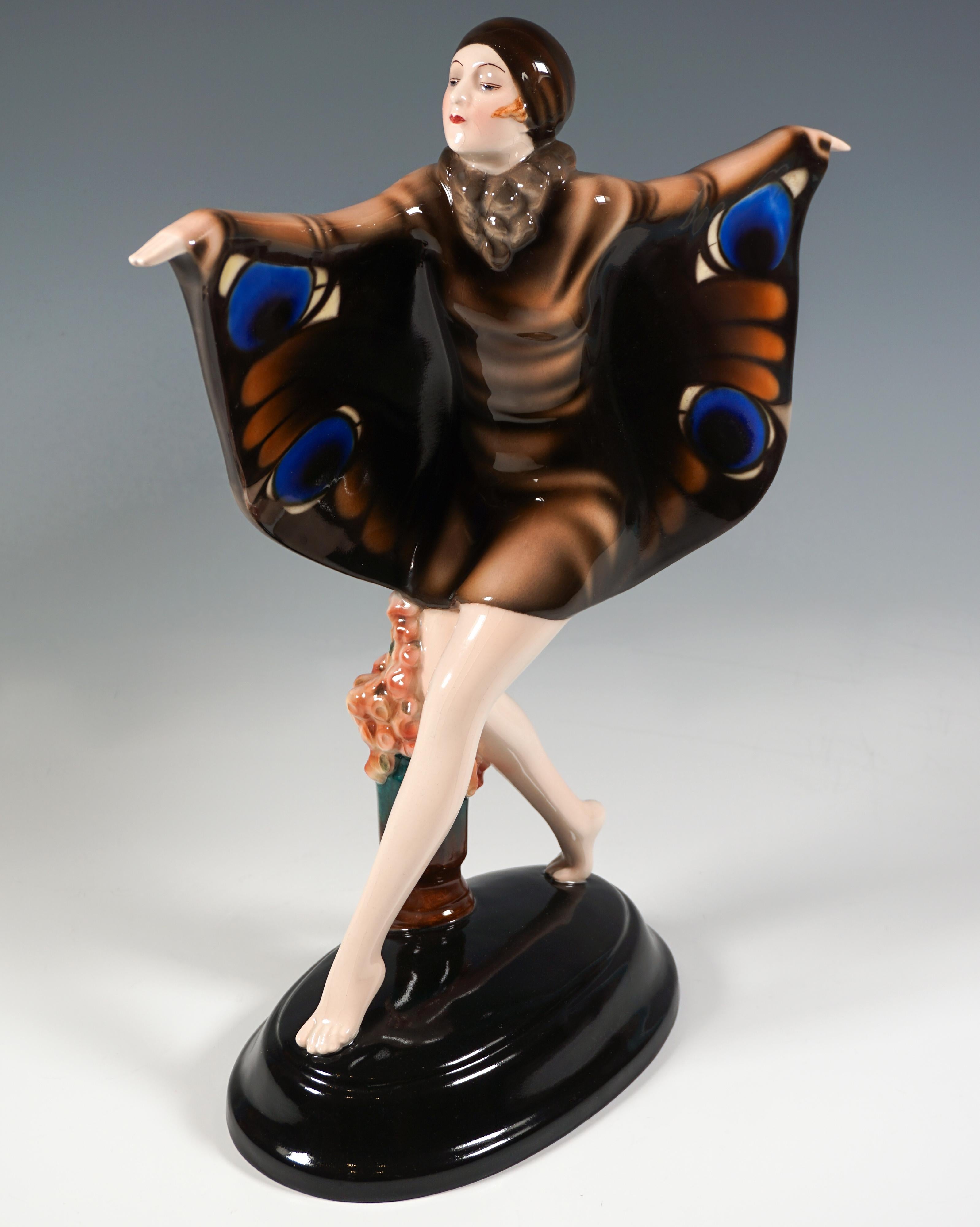 Hand-Crafted Goldscheider Vienna Art Déco Figure 'The Captured Bird', by J. Lorenzl ca. 1939