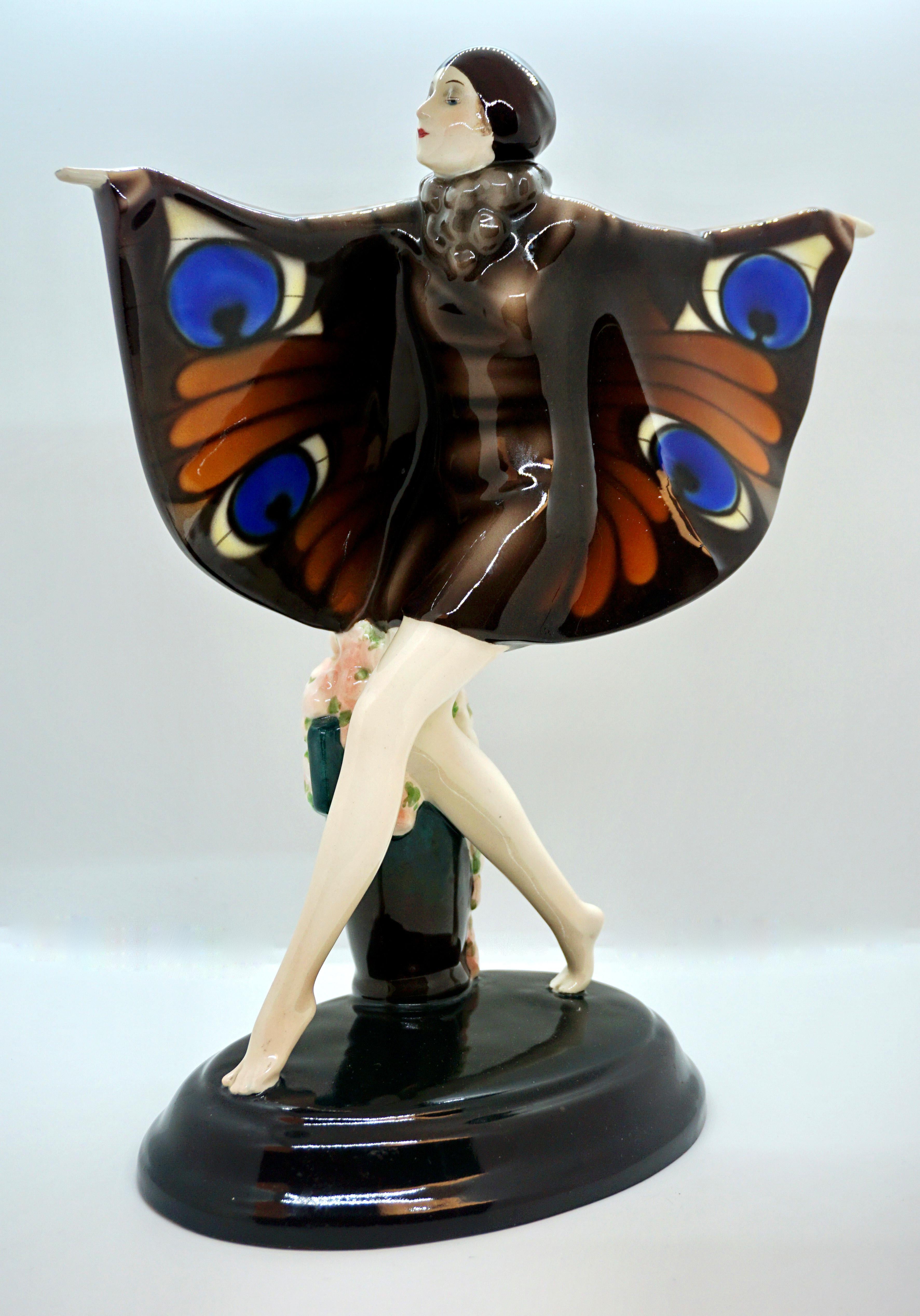Very famous and elegant Art Deco Goldscheider Figurine

Designed by Josef LORENZL (1892-1950), one of the most important designers having been active for Goldscheider manufactory in the period of 1920-1940.
Model 6204 was created in 1922.

Made