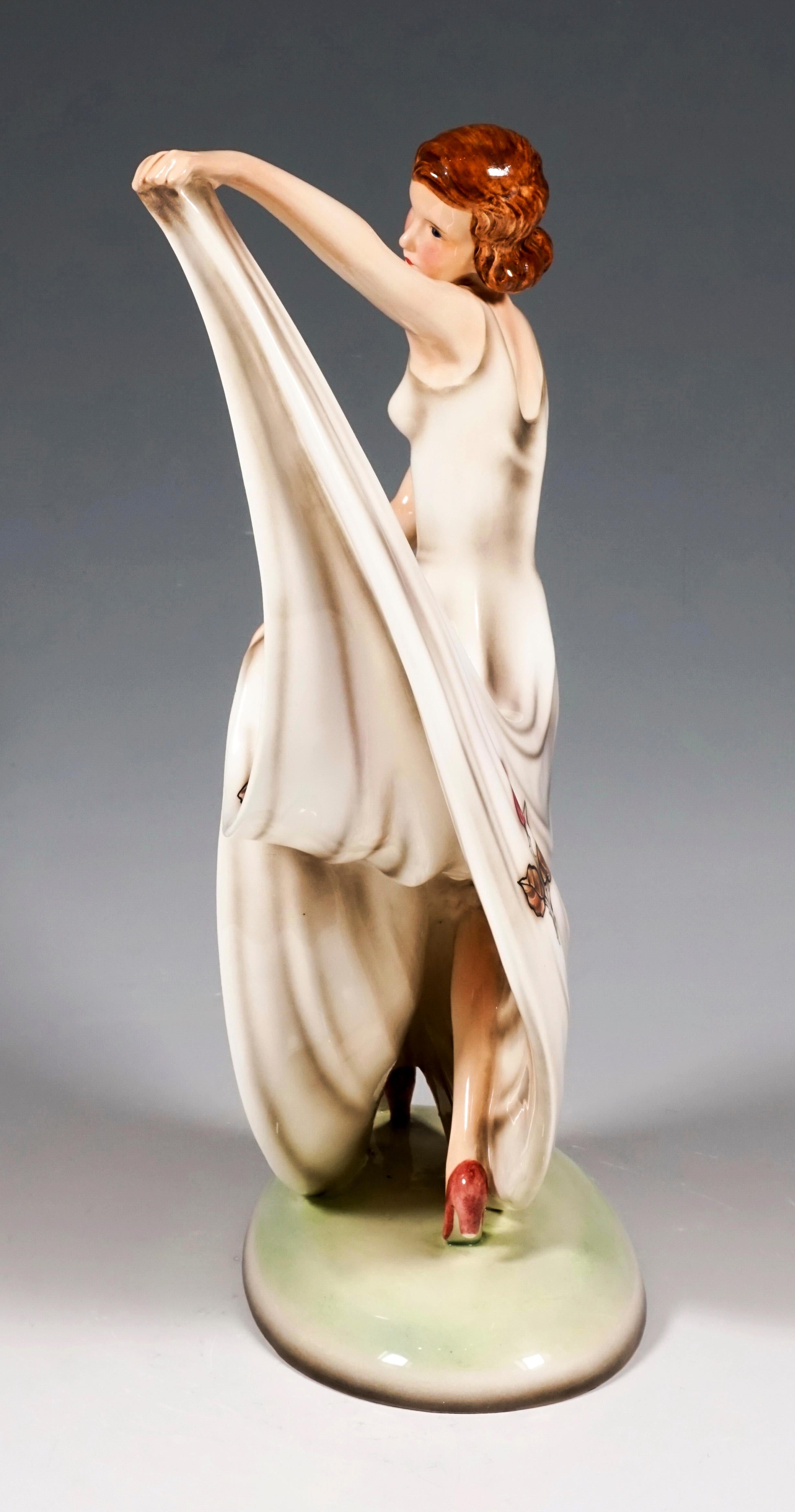 Austrian Goldscheider Vienna Art Déco Figurine 'Dance' by Stephan Dakon, circa 1938