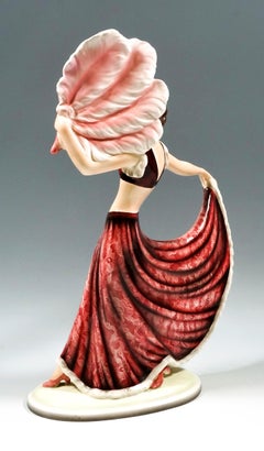 Goldscheider Vienna Art Deco Figurine 'Fan Dance' by Josef Lorenzl, circa 1938