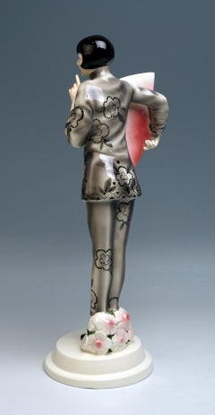 Goldscheider Vienna Art Deco Figurine 'Fan Lady' by Josef Lorenzl, circa 1929