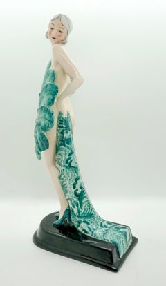 Goldscheider Vienna Art Deco Figurine 'Fan Lady' by Stephan Dakon, circa 1930