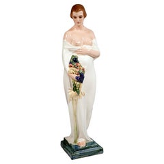 Goldscheider Vienna Art Deco Figurine, Goddess of Fertiliy, by Karl Perl, C 1922