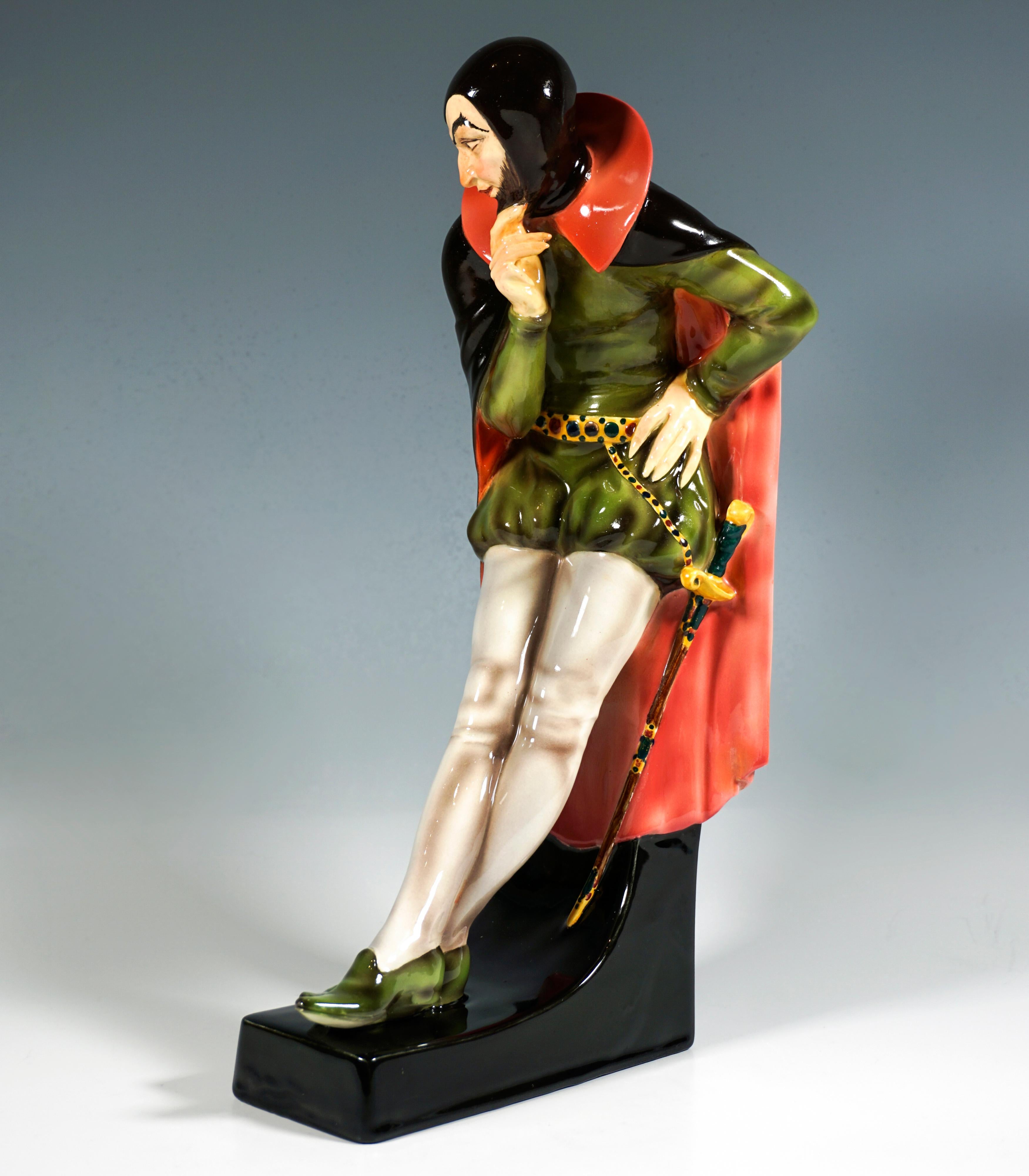 Goldscheider Wiener Art-Déco-Figur „Mephisto“, von Josef Lorenzl, um 1926 (Österreichisch) im Angebot