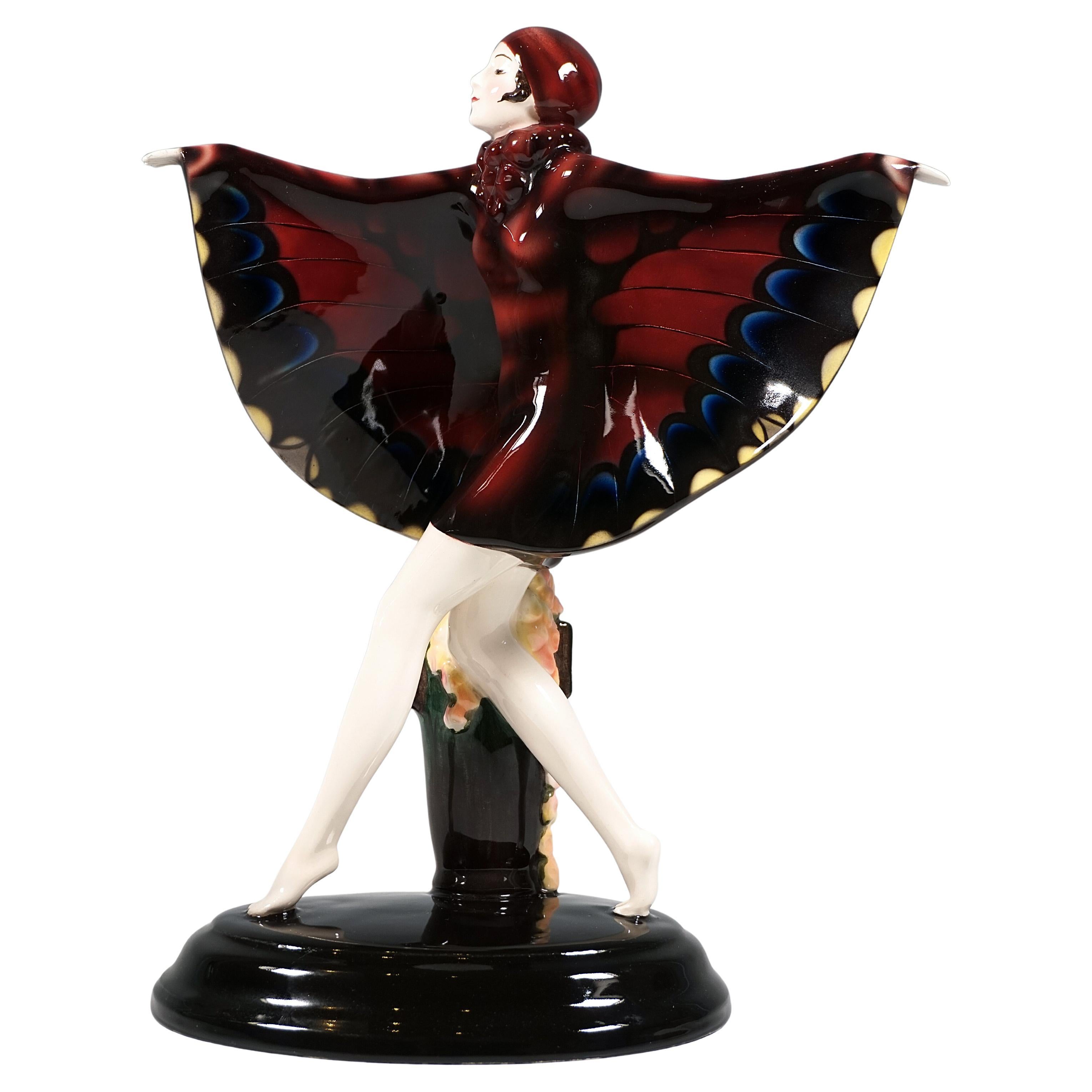 Goldscheider Vienna Art Déco Figurine 'The Captured Bird', By Lorenzl, Ca. 1925