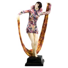 Goldscheider Vienna Art Déco Figurine 'Veil Dance', by Stephan Dakon, Circa 1926