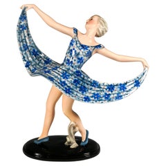 Goldscheider Vienna Art Déco Danzatrice aggraziata in movimento rotatorio, CIRCA 1940