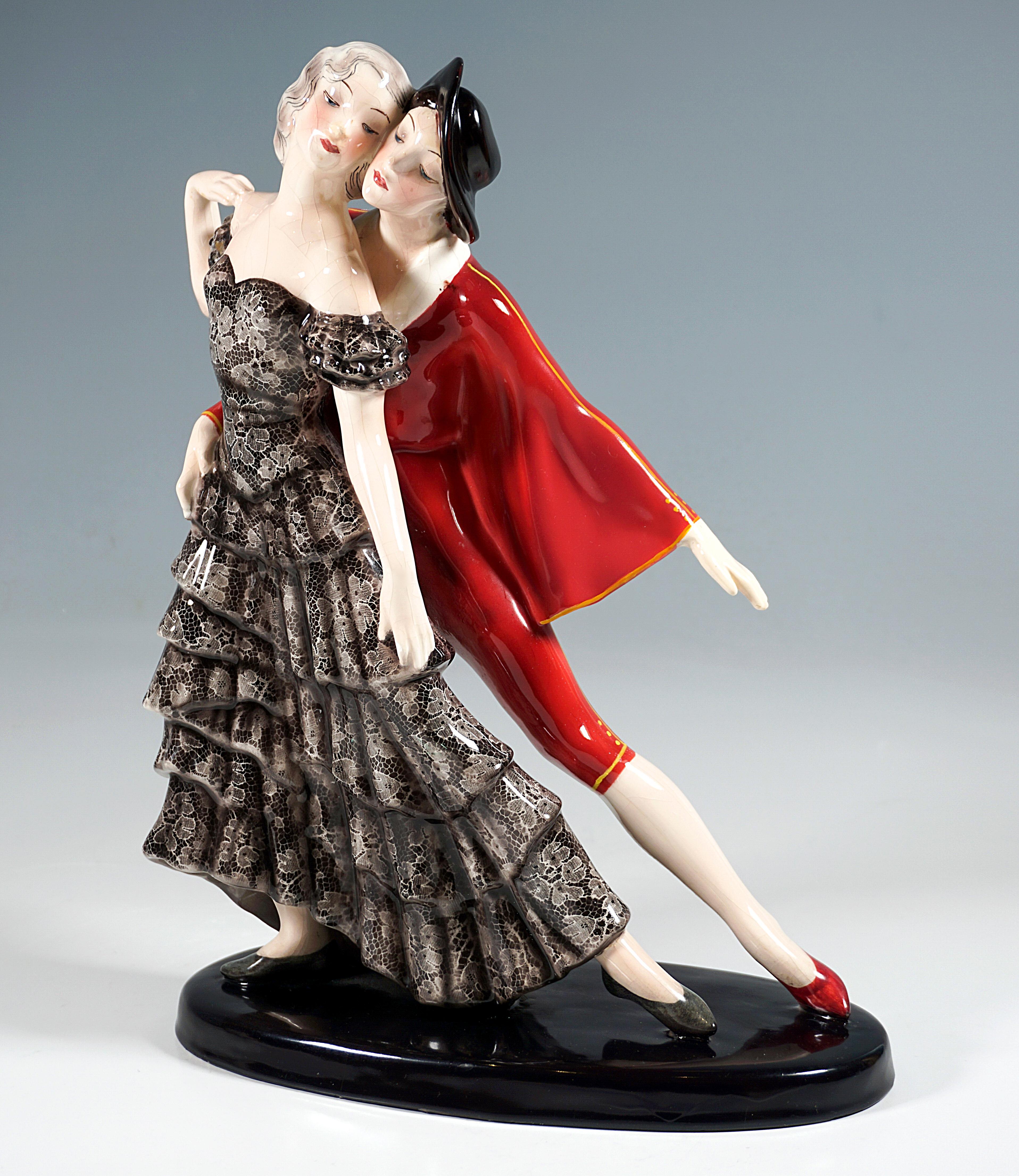 Hand-Crafted Goldscheider Vienna Art Deco Group, Russian Ballet, by Claire Weiss, ca 1934 For Sale