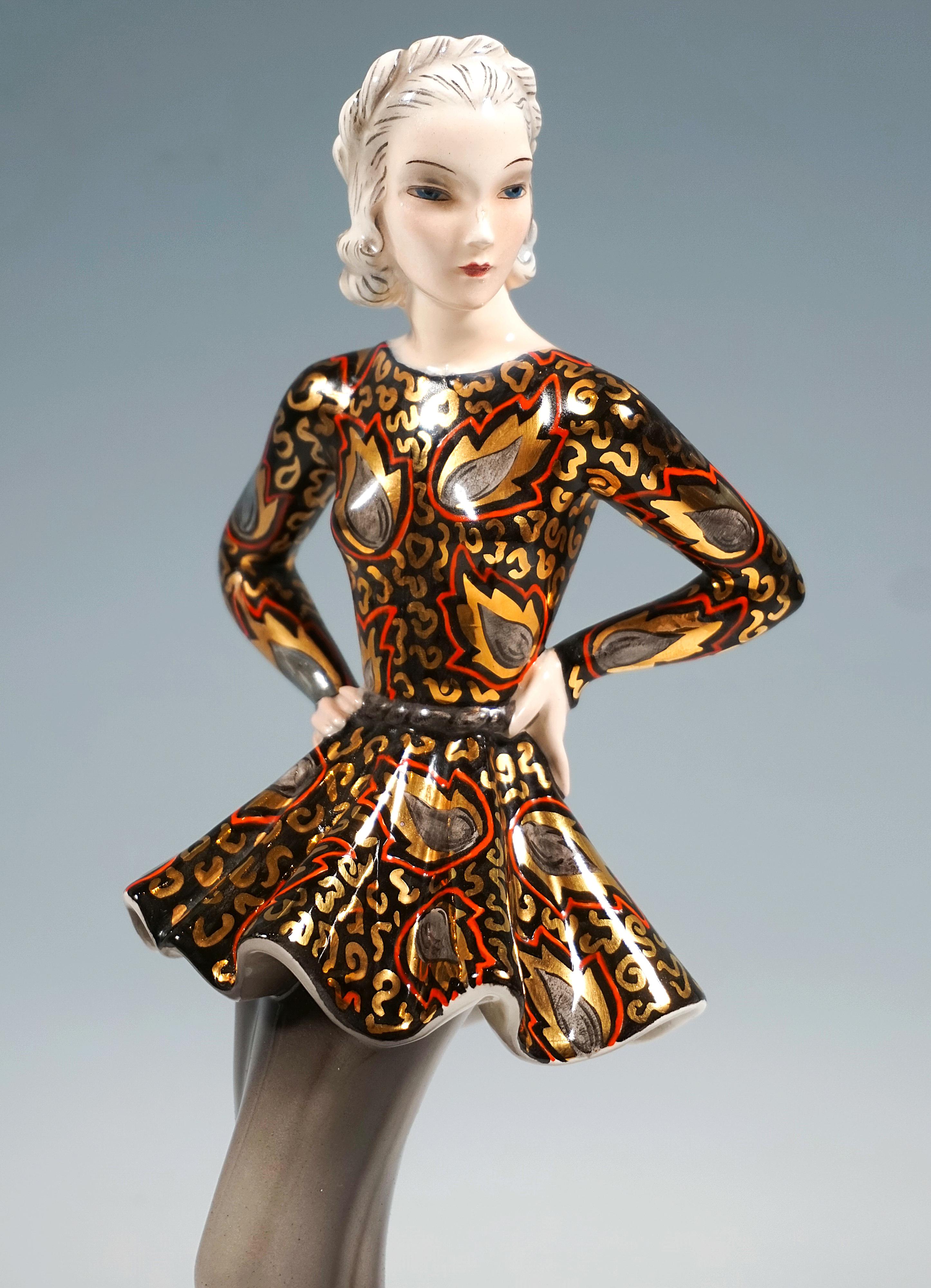 Fait main Goldscheider Vienna Art Déco Marlene Dietrich, 