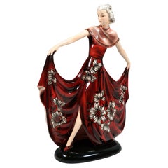 Vintage Goldscheider Vienna Figure, 'Susette' Dancer Lilian Harvey, by Dakon, ca 1937