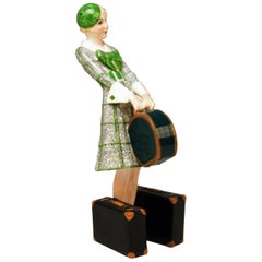 Goldscheider Vienna Figurine Lady Traveller Model 7064 Josef Lorenzl