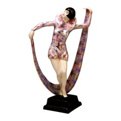 Goldscheider Vienna Figurine Veil Dance Model 5570 by Stephan Dakon, circa 1926