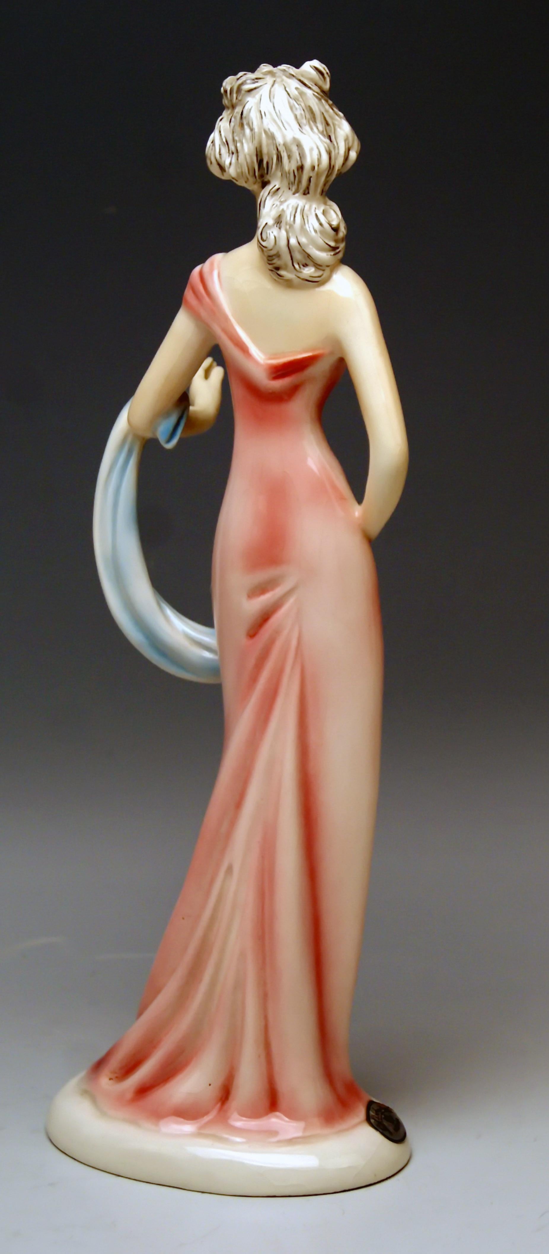 Other Goldscheider Vienna Lady Clad in Long Dress Model 8896 Made, circa 1937 For Sale