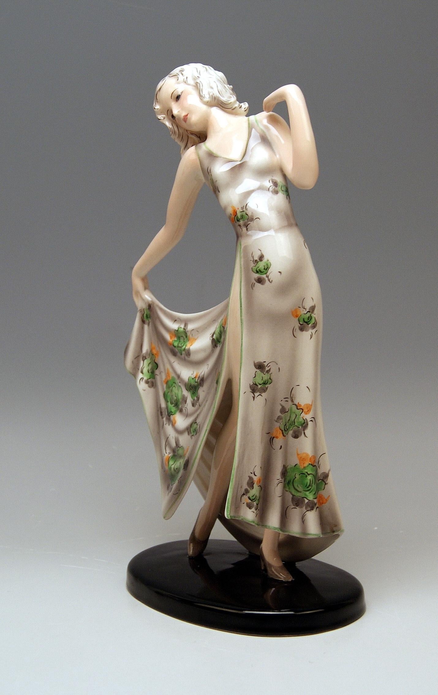 Art Deco Goldscheider Vienna Lady Dancer Dolly Model 7958 Stephan Dakon Made, circa 1937