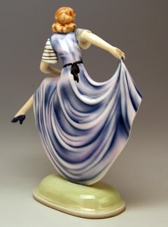 Goldscheider Vienna Lady Dancer Dress Flower Pattern by Dakon Model 6704