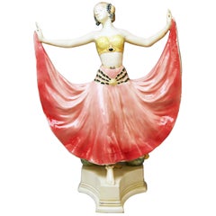 Antique Goldscheider Vienna Lady Dancer Ruth, Rosé Model 4141 Early Made circa 1912-1913