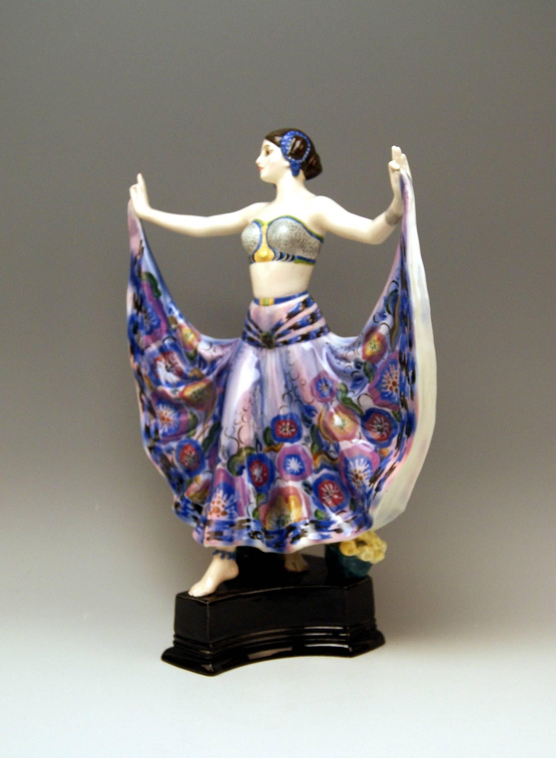 Art Deco Goldscheider Vienna Lady Dancer Ruth by Rosé Model 4141, Made circa 1925