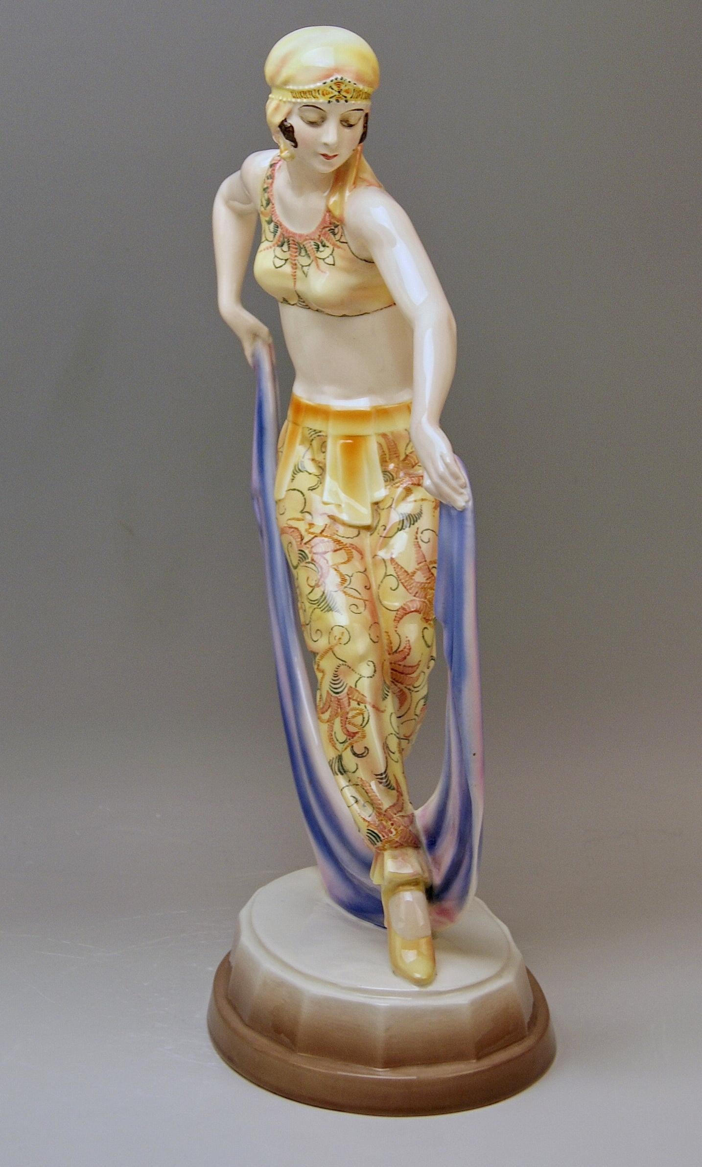 Austrian Goldscheider Vienna Lady Tall Odalisque Model 5613 by Josef Lorenzl