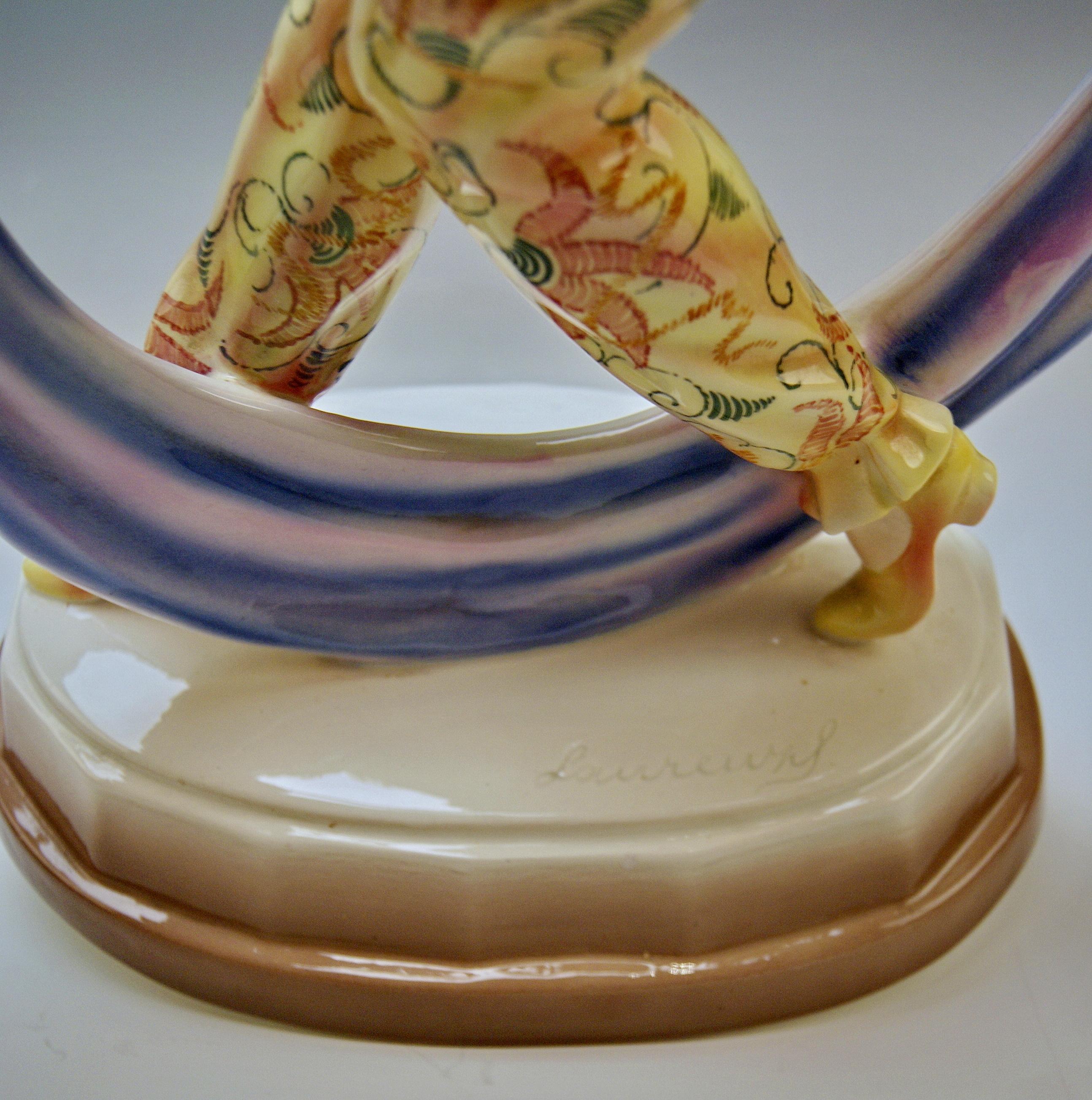 Ceramic Goldscheider Vienna Lady Tall Odalisque Model 5613 by Josef Lorenzl