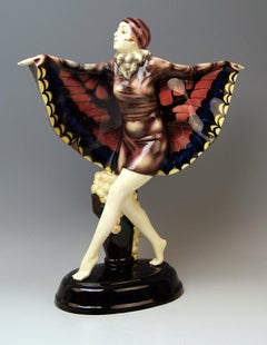 Goldscheider Vienna Lorenzl Dancing Butterfly Lady Captured Bird Nr.5230