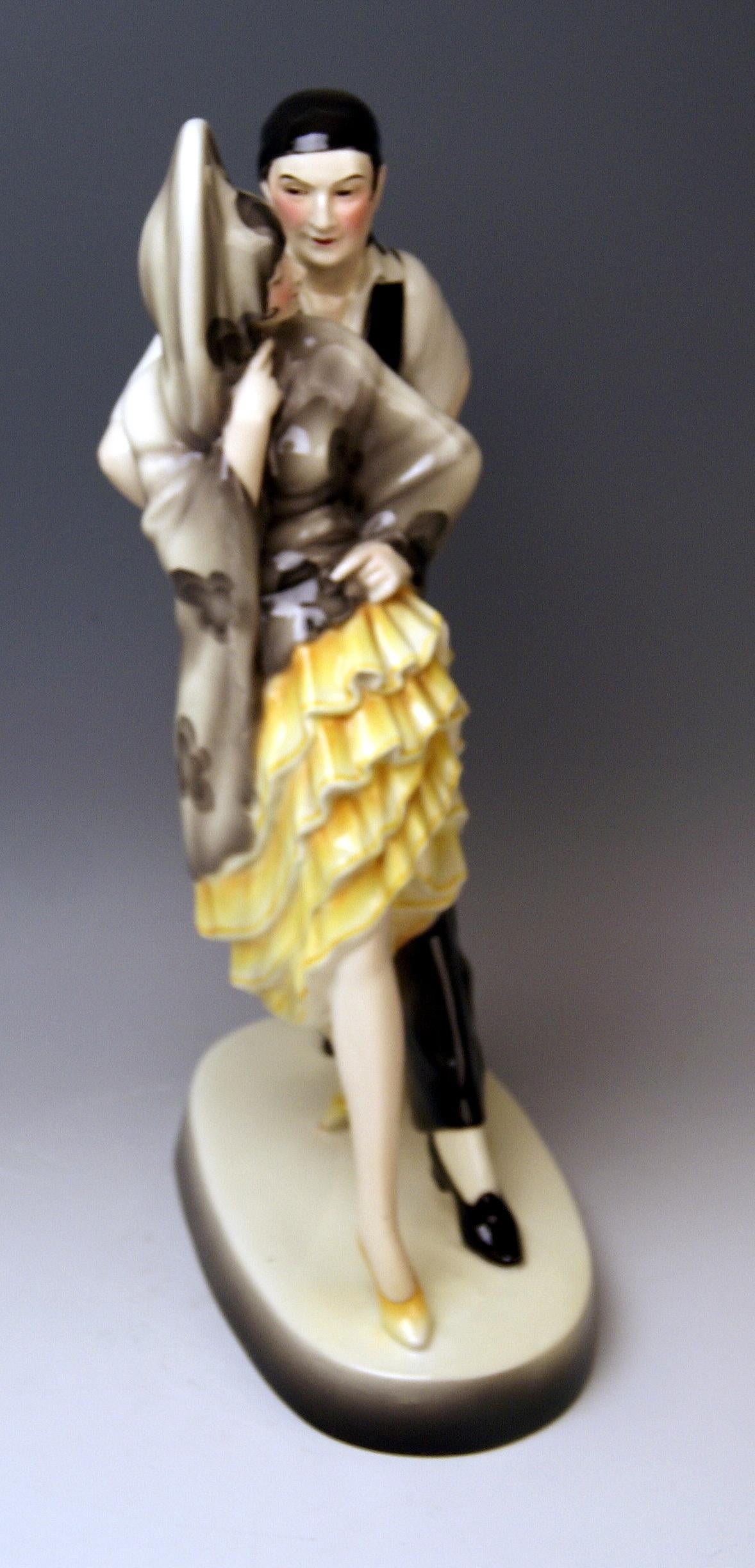 Goldscheider vienna gorgeous dancingy figurines: The Spanish Dance

Designed by Josef Lorenzl (1892-1950) / one of the most important designers having been active for Goldscheider manufactory in period of 1920-1940 / designed 1928.

Made circa