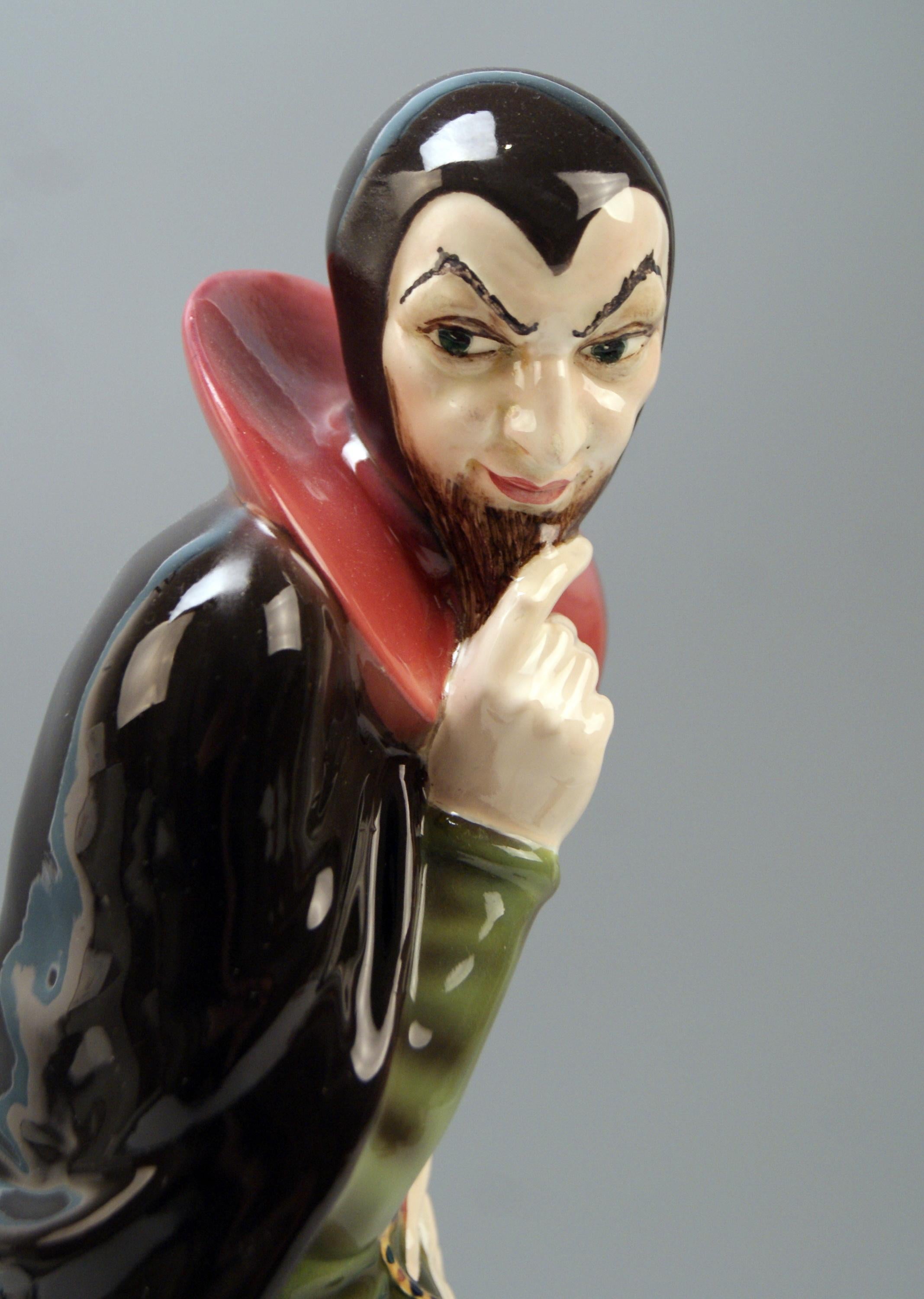 Ceramic Goldscheider Vienna Mephisto Devil by Josef Lorenzl Model 5537, circa 1930